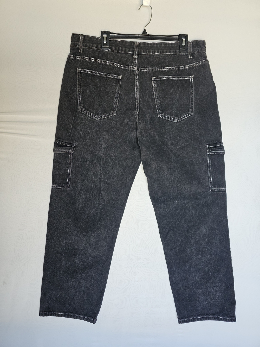 Manfinity Black Contrast Stitch Cargo Jeans XXL - Picture 5 of 15